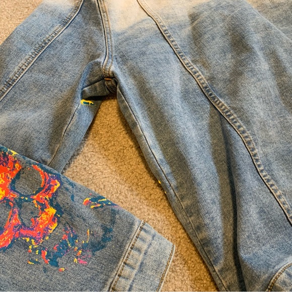 Mackeen Jean jacket size xl multi color pink yellow blue - Picture 7 of 7